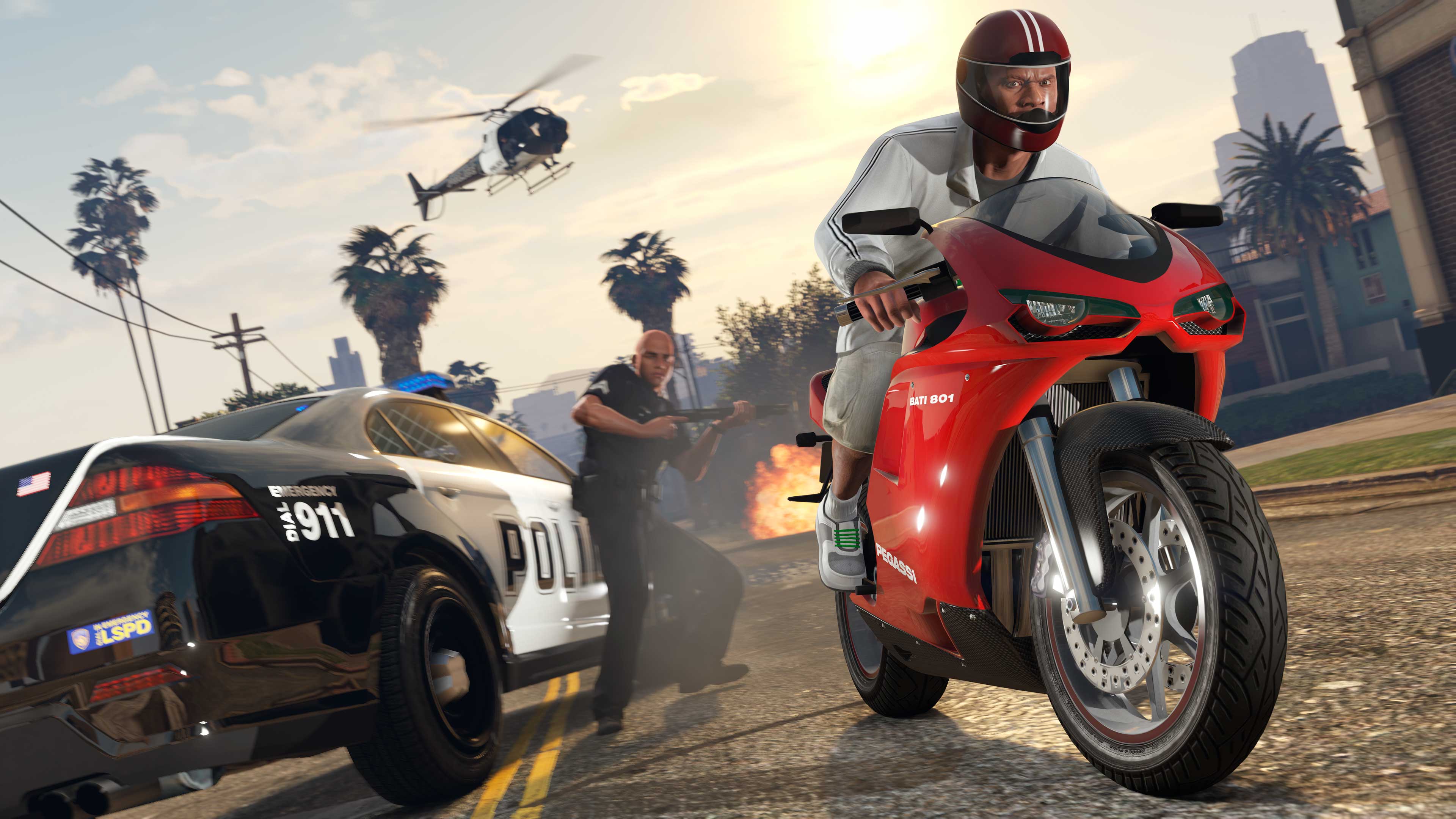 Perseguição policial em GTA Online, imagem ilustrativa